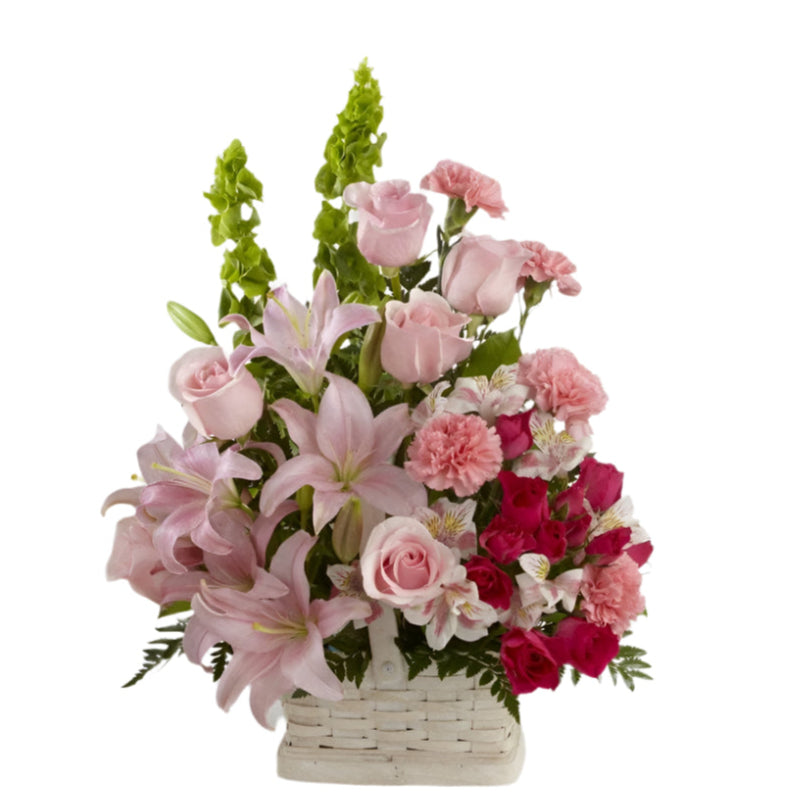 Basket Arrangement (Pink & Red)