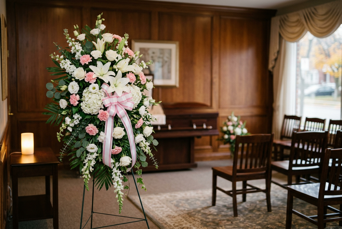 How Standing Sprays Are Set Up at Toronto Funeral Homes and Visitations
