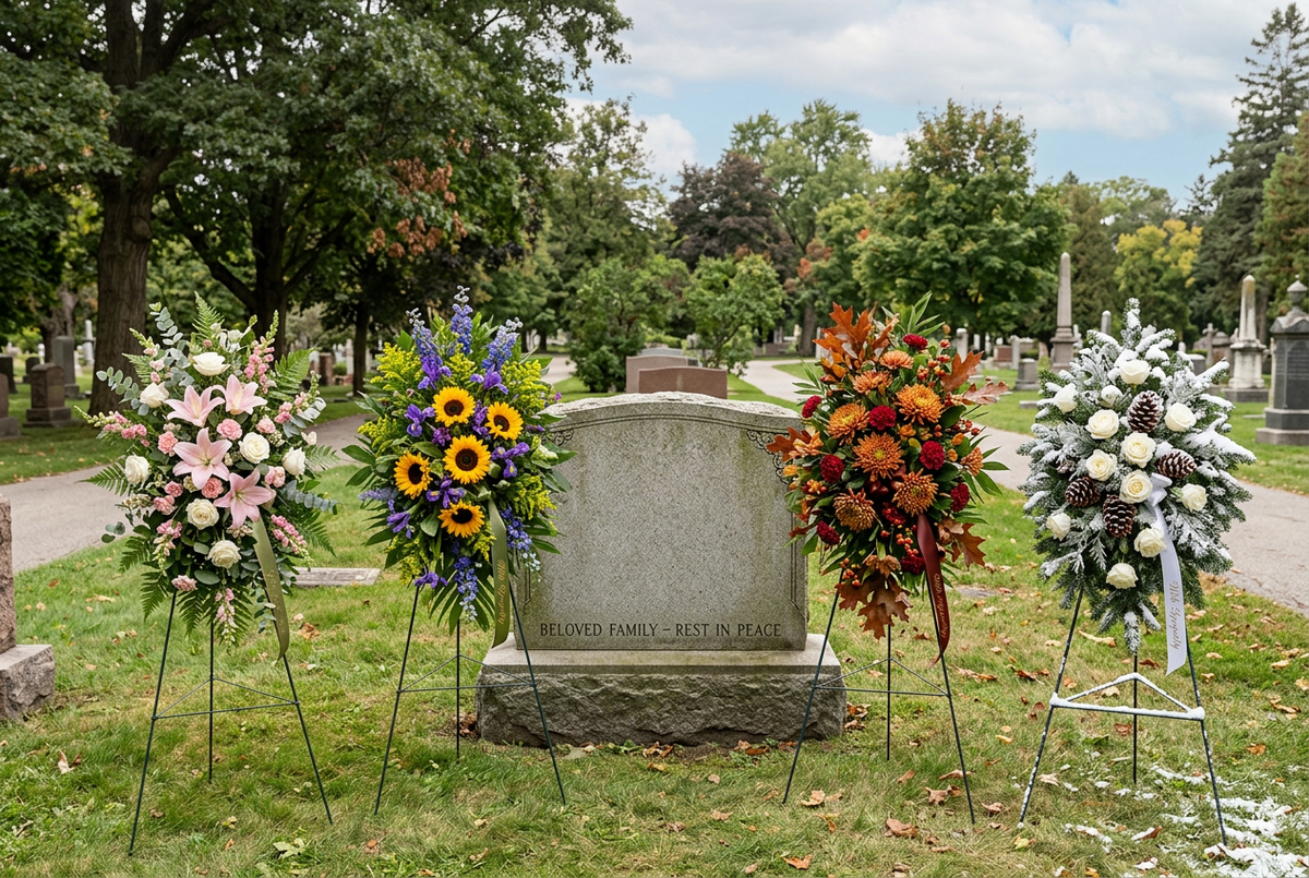 Standing Sprays for Graveside Services at Toronto Cemeteries in Every Season