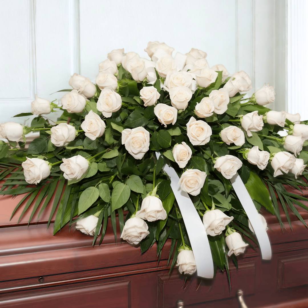 Casket Spray: Roses (White)