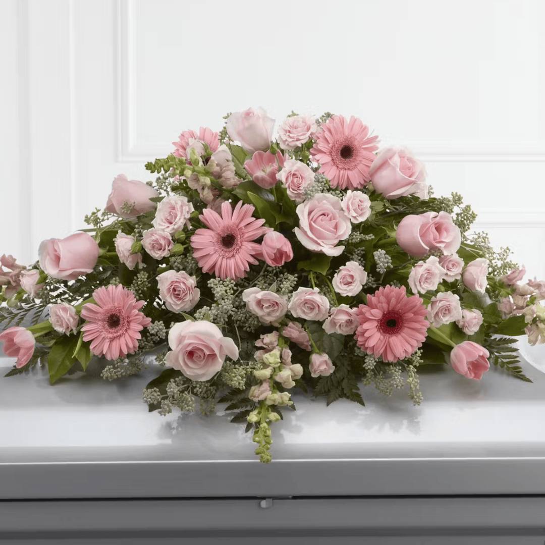 Casket Spray: Roses & Gerberas (Pink)