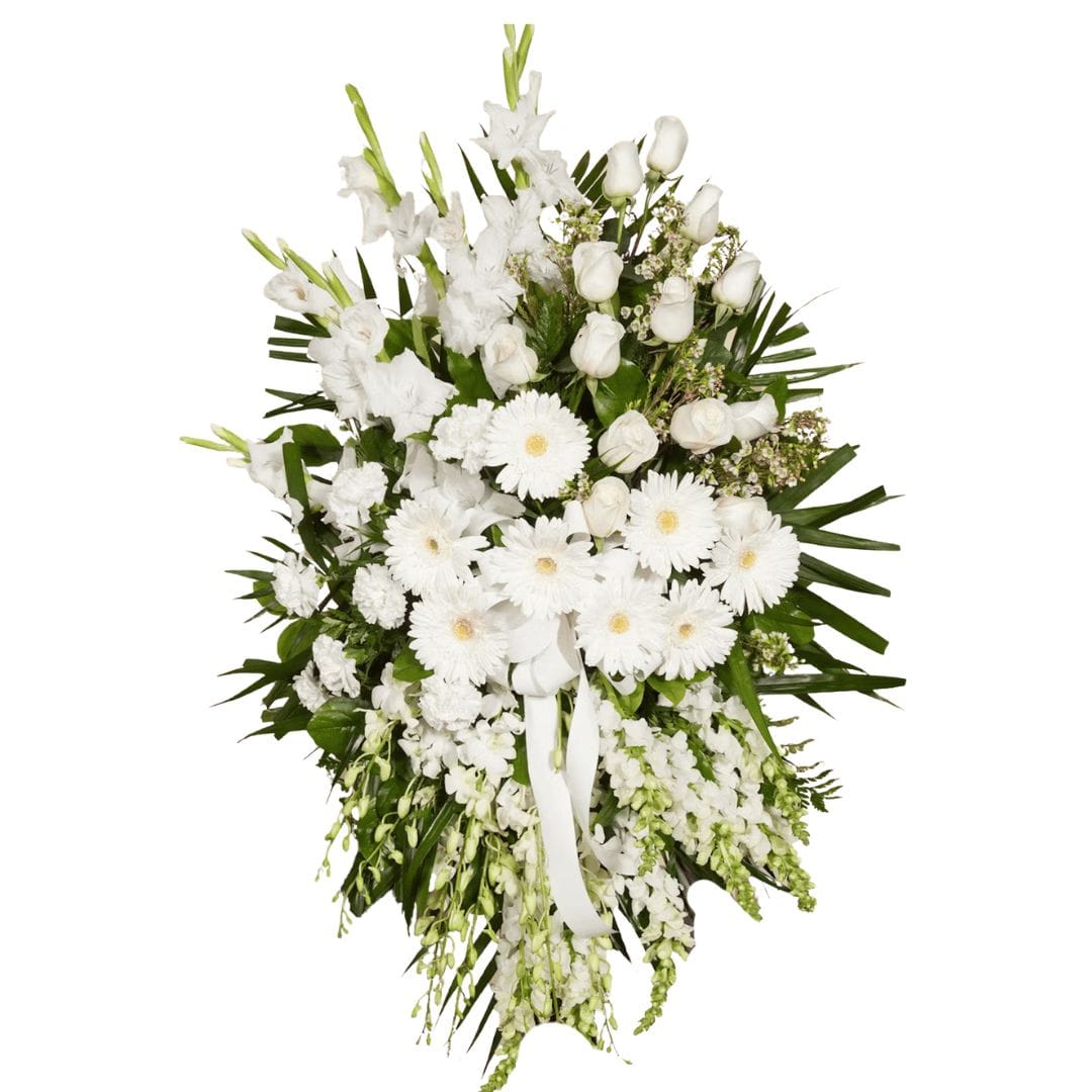 Standing Spray (White Roses & Gerberas)