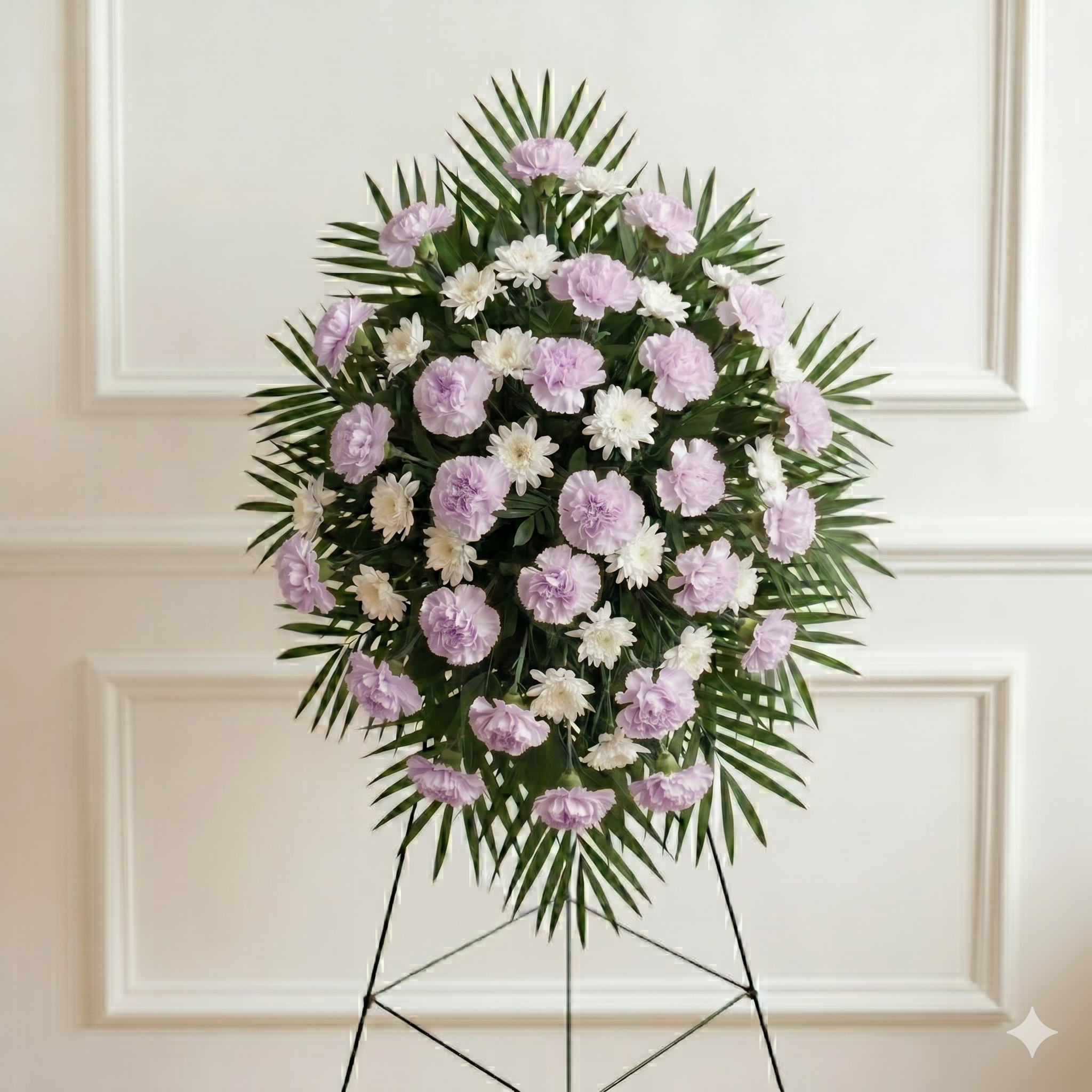 Standing Spray: Carnations & Dasies (Lavender & White)