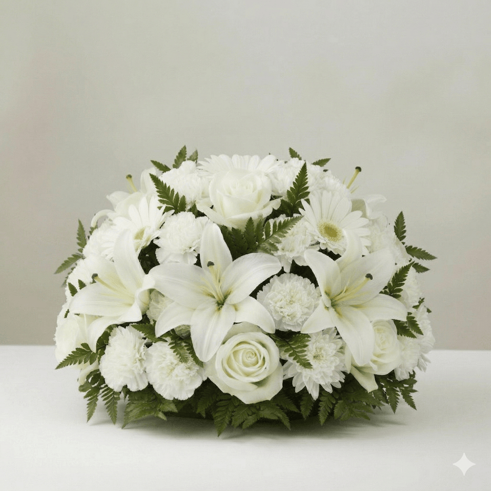 Classic Posy (White & Green)