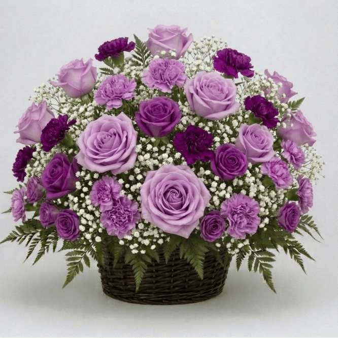 Basket Arrangement (Lavender - Purple)