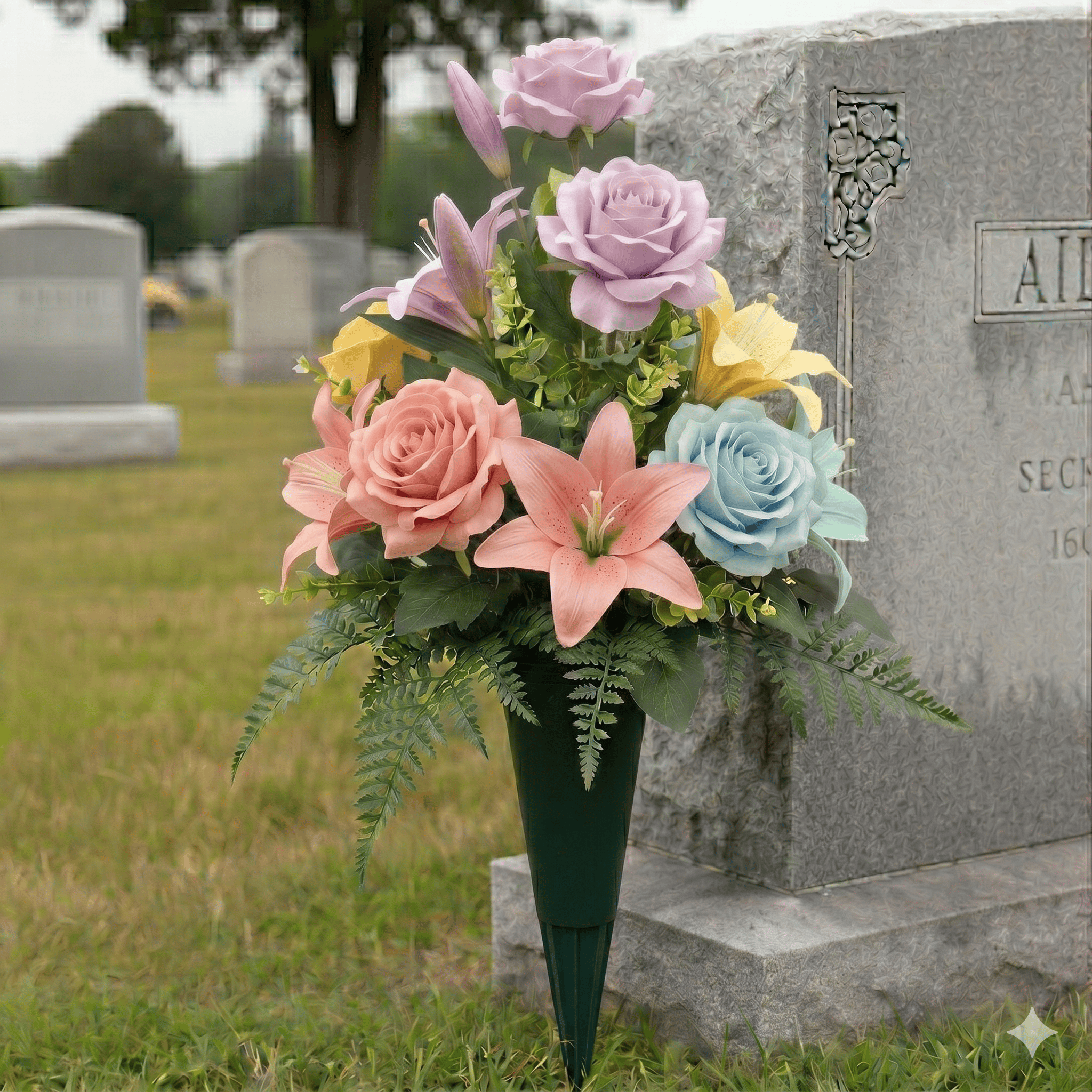 Pastel Colours Artificial Cemetery Cone