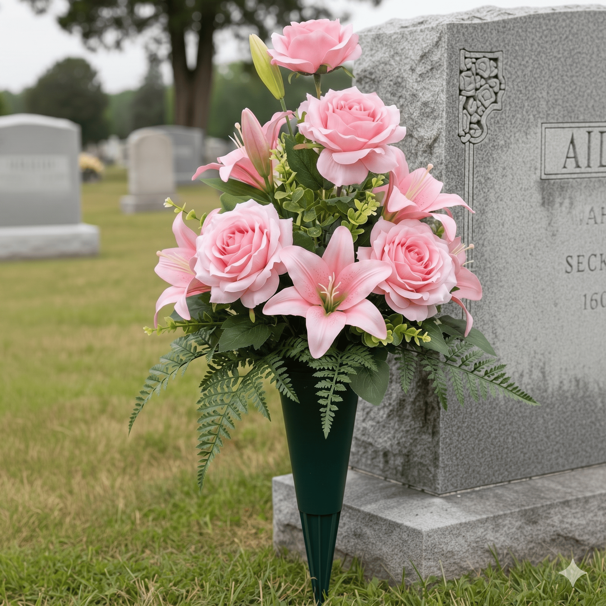 Pink Artificial Cemetery Cone