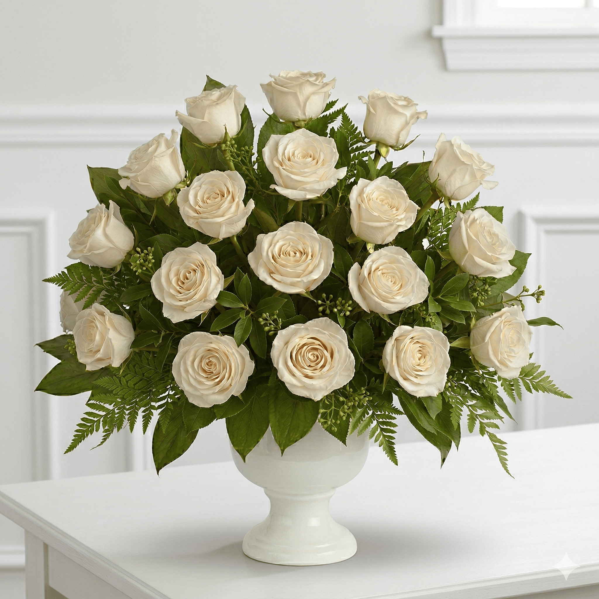 Urn Arrangement (White Roses)