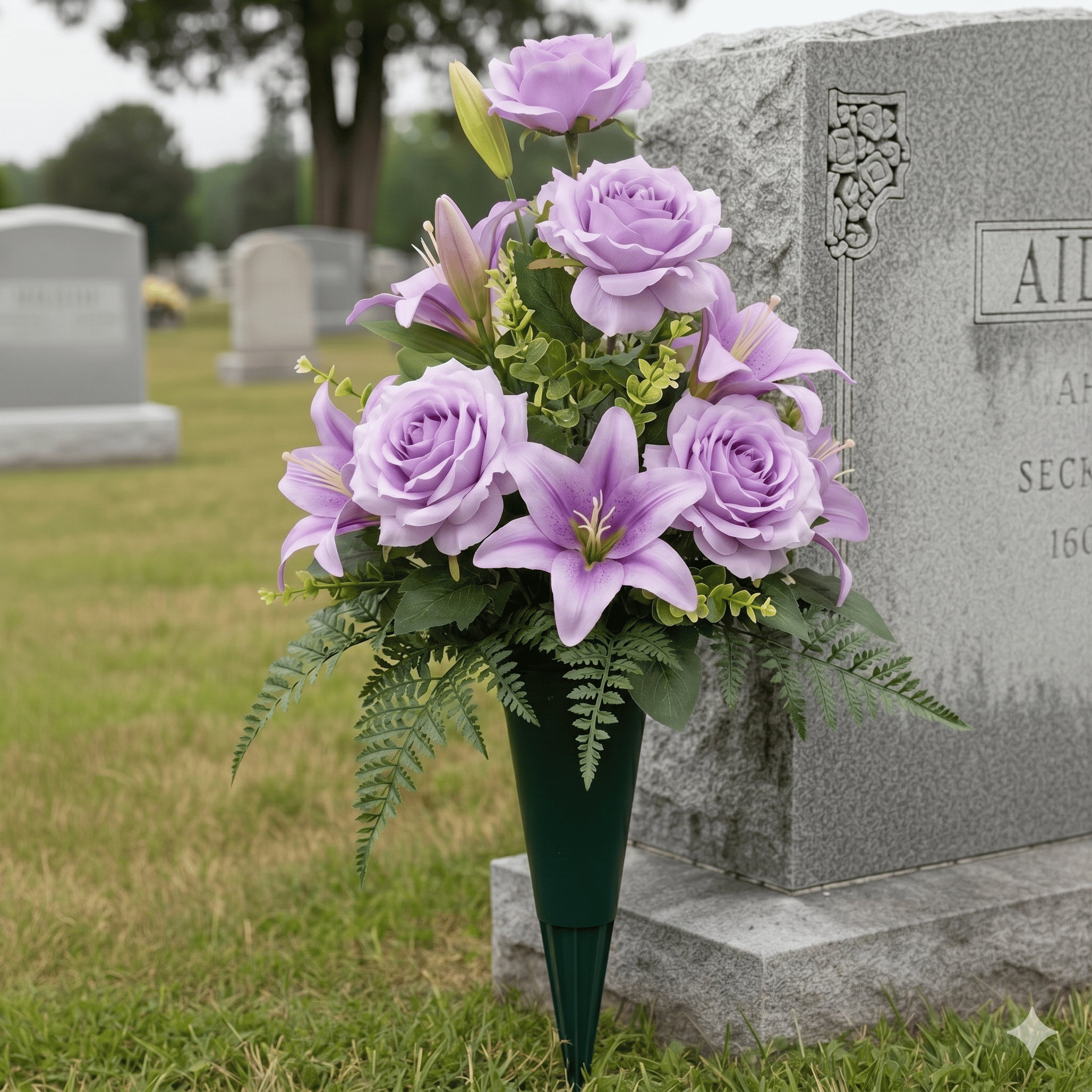 Lavender Artificial Cemetery Cone