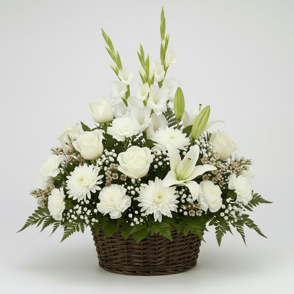Basket Arrangement (White & Cream)