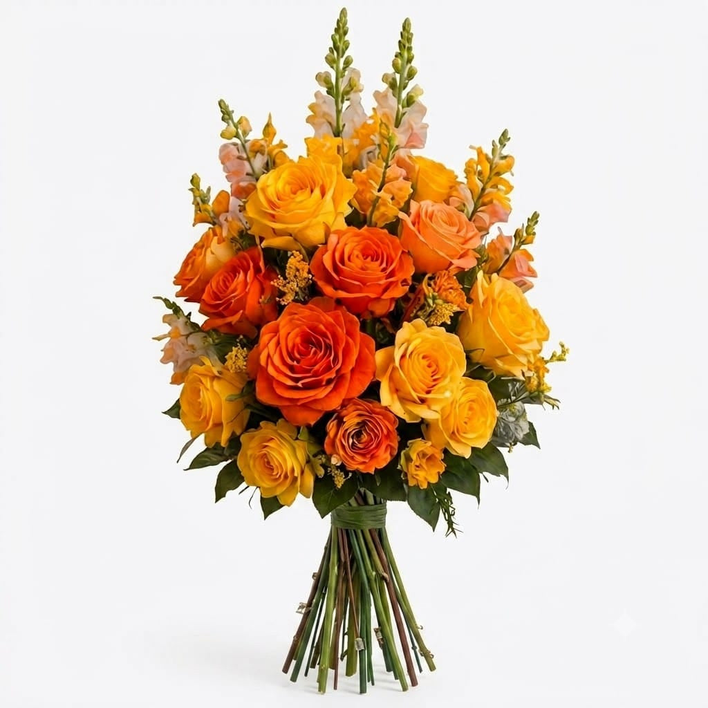 Artificial Mausoleum: Roses & Snapdragons (Orange & Yellow)