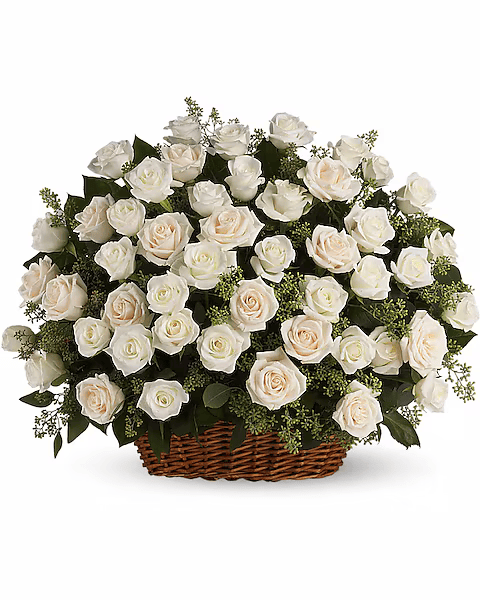 Basket Arrangement (White Roses)