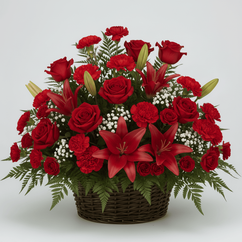 Basket Arrangement Red