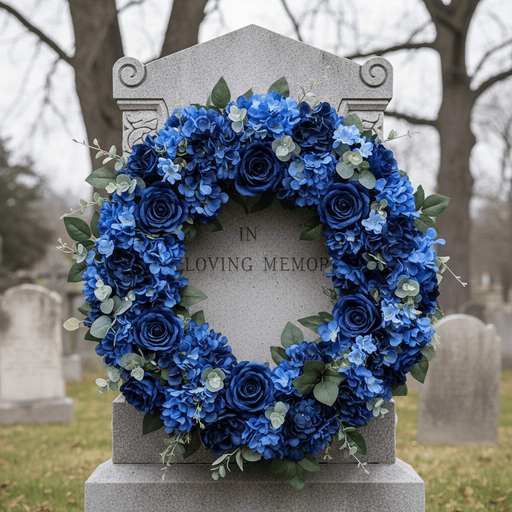Blue Artificial Wreath