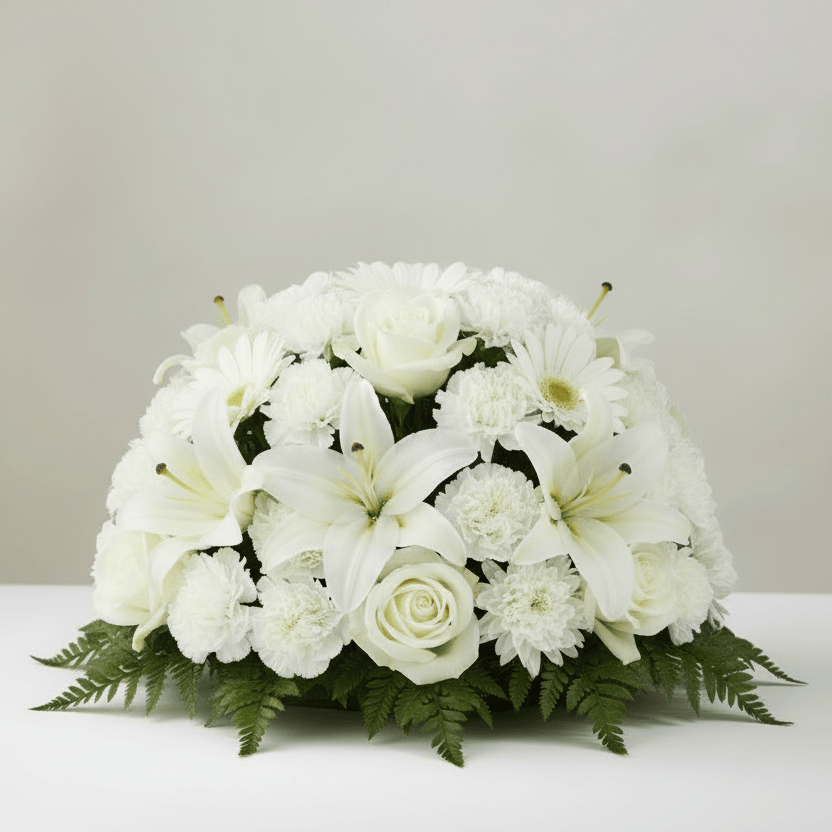 Classic Posy (White & Green)