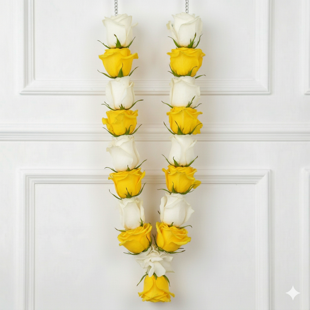 Garland Yellow & White Roses