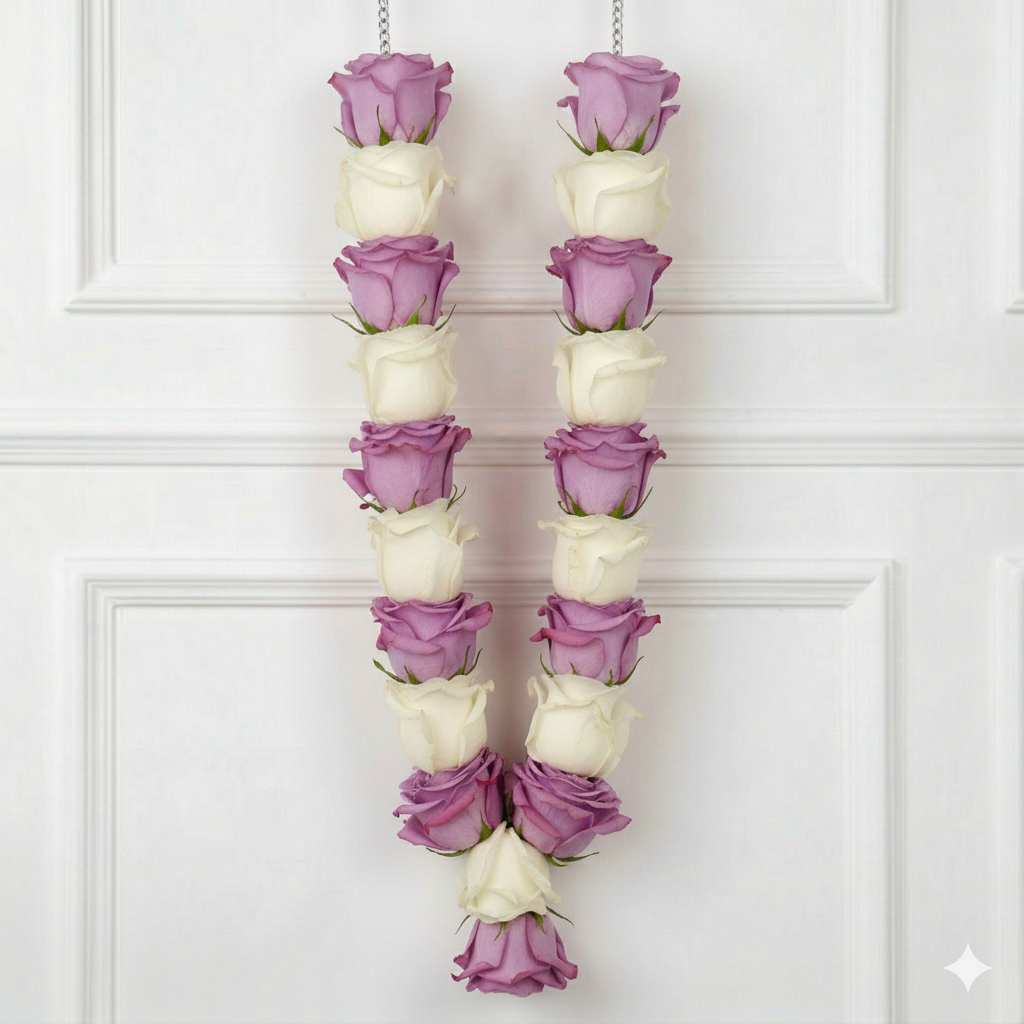 Garland Lavender & White Roses