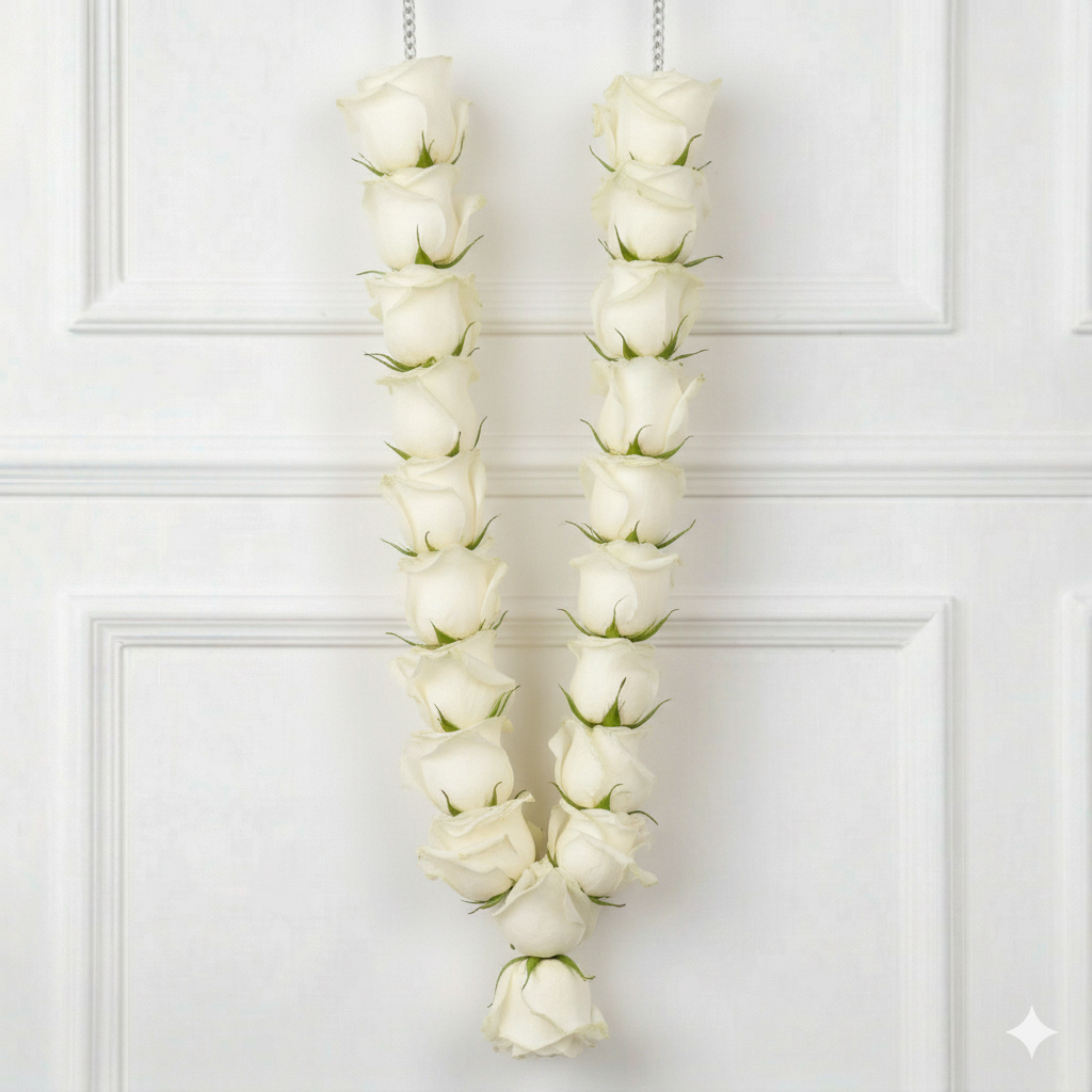 Garland All White Roses