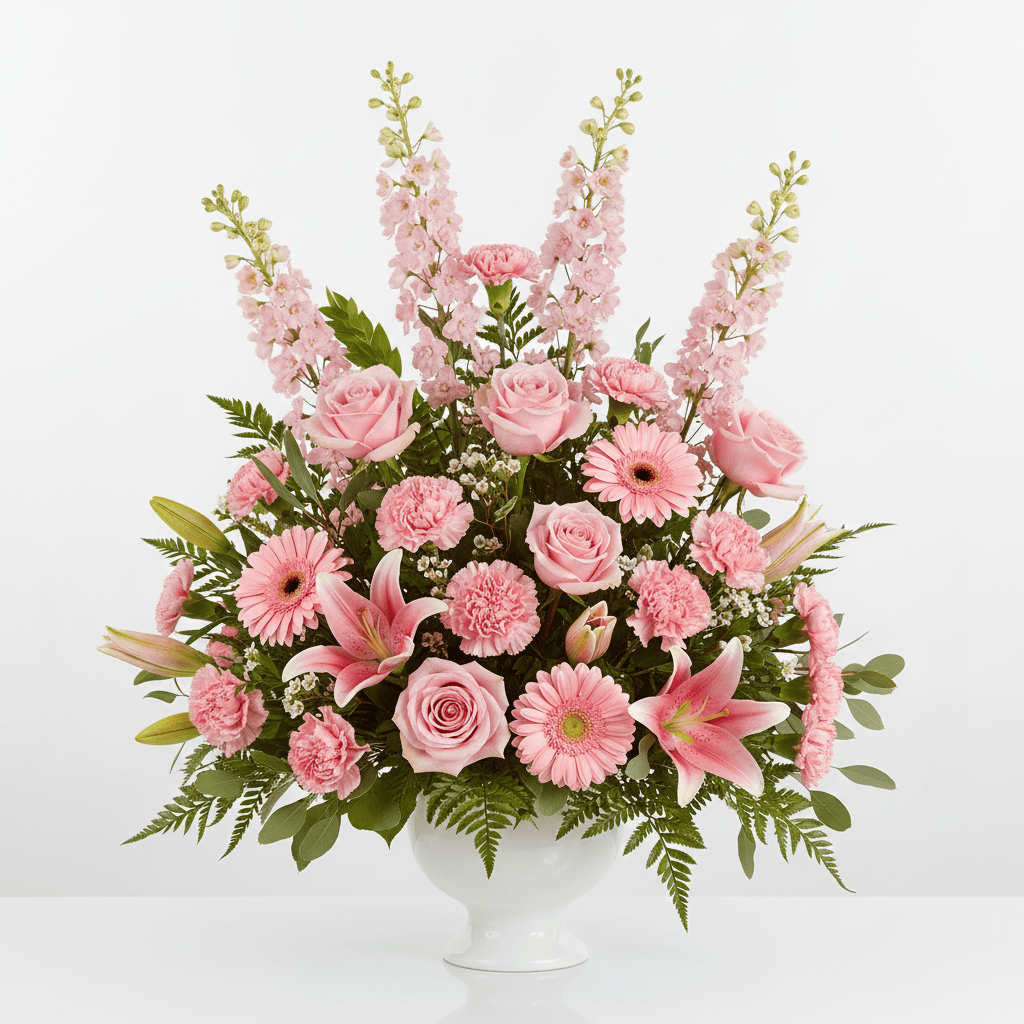 Urn Arrangement (Pink) - Funeral Flowers Toronto