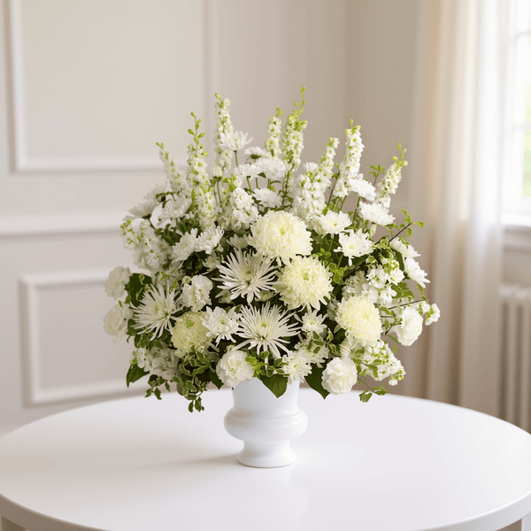 Arrangement (White – Mums & Carnations)