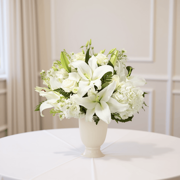 Arrangement (White – Lilies & Hydrangeas)