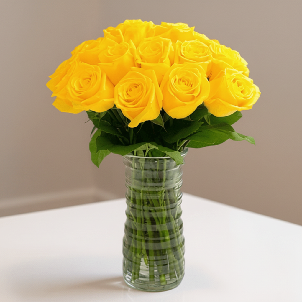 24 YELLOW ROSES