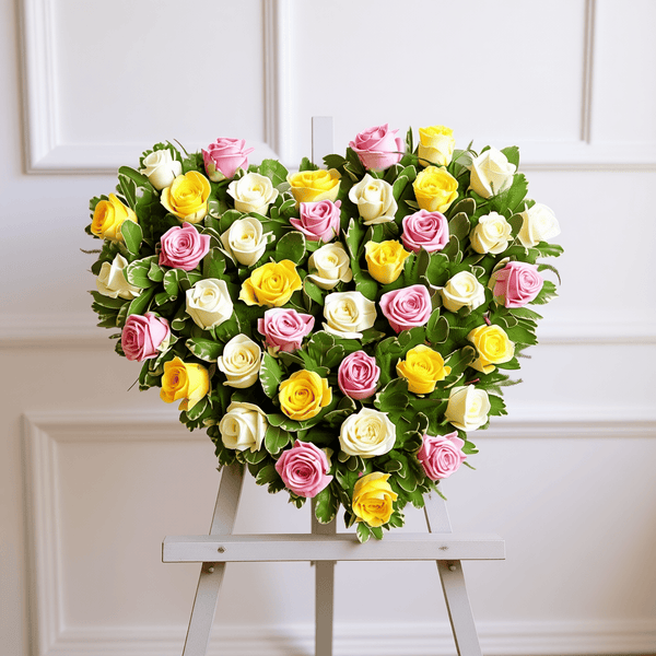 Heart (Pink, Yellow & White)