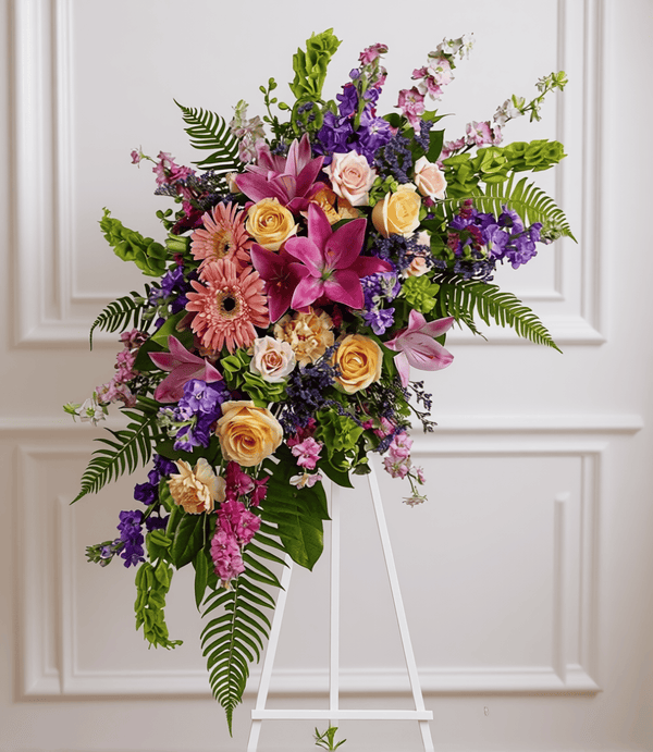 Standing Spray: Mixed Flowers: (Assortment of Colours)