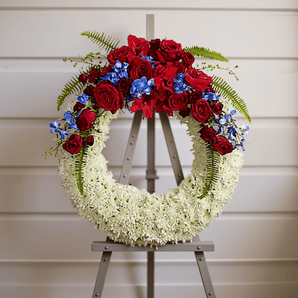 Wreath (White, Red & Blue)