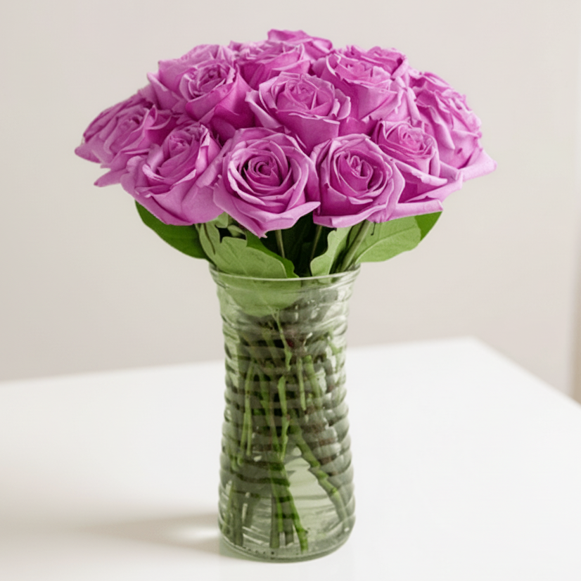 24 LAVENDER ROSES