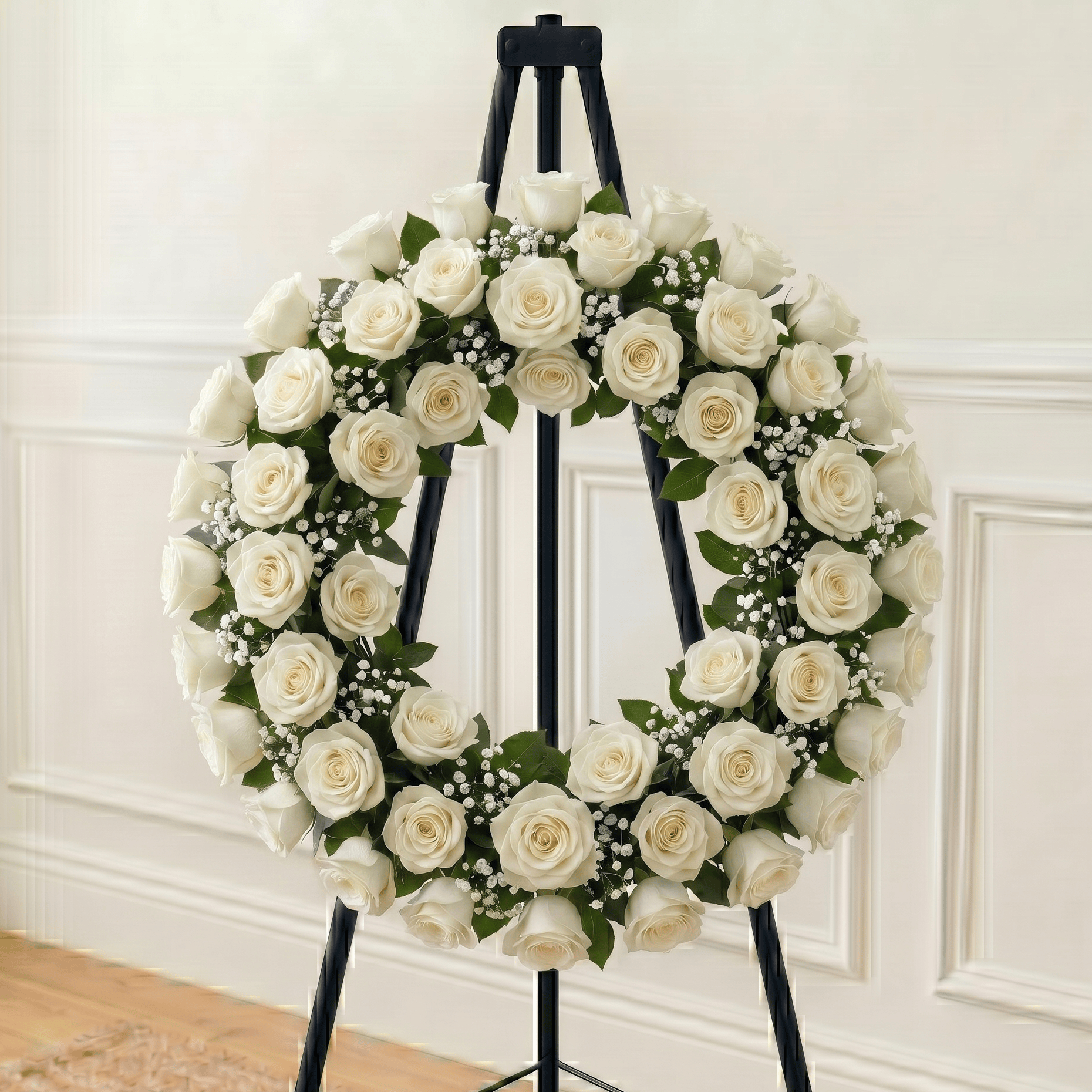 Wreath: Roses (White)