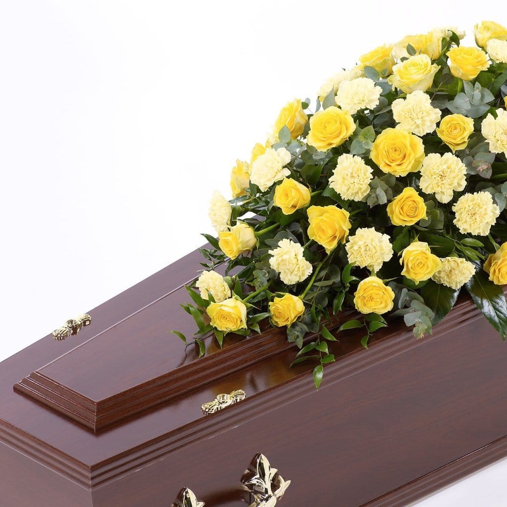 Casket Spray: Roses & Carnations (Yellow)