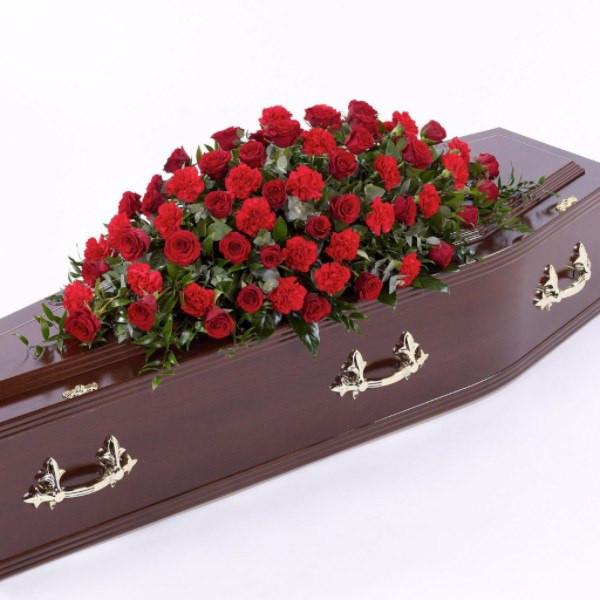 Casket Spray: Roses & Carnations (Red)